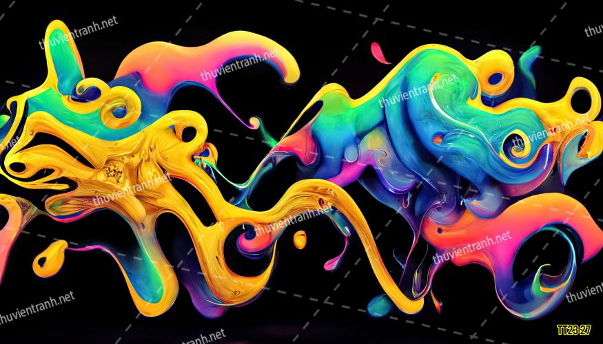 Tranh dán tường 3D trừu tượng- -TT23-27 - Tranh tường chất lượng cao